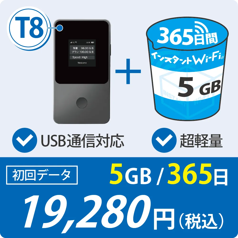 T8 初回データ5GB/365日