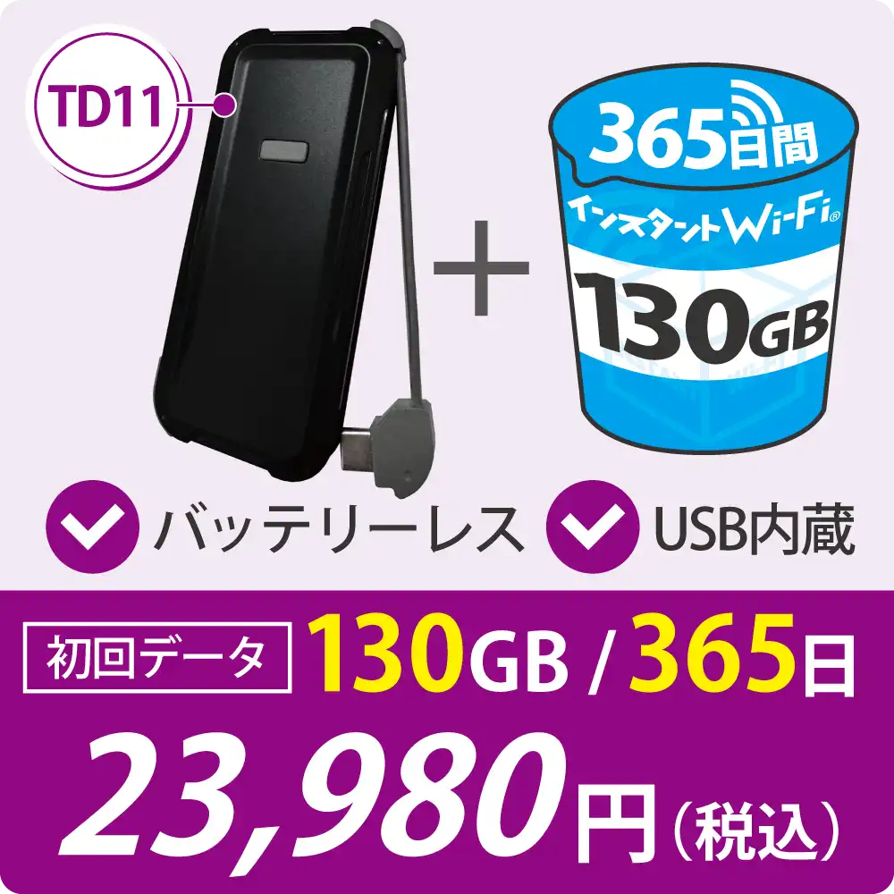 TD11 初回データ130GB/365日