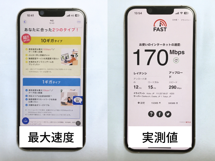最大速度と実測値の違いに注意
