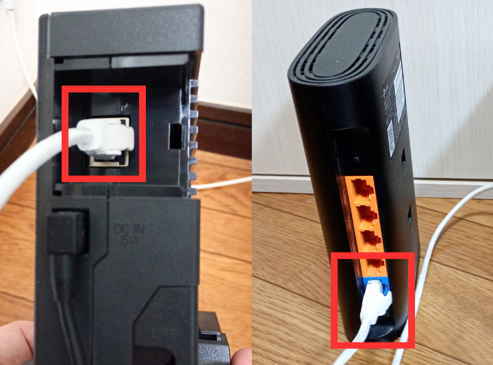 ONUとルーターを接続する