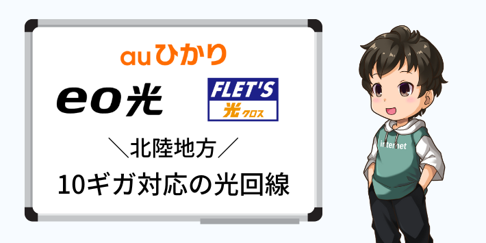 北陸地方で10ギガ対応の光回線