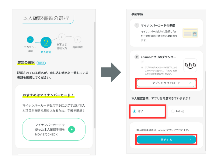 本人確認手続きをする