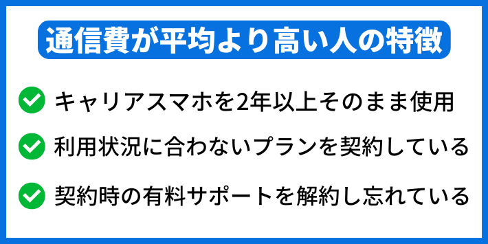 通信費が平均より高い人の特徴