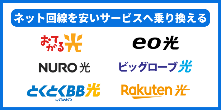 ネット回線を安いサービスへ乗り換える